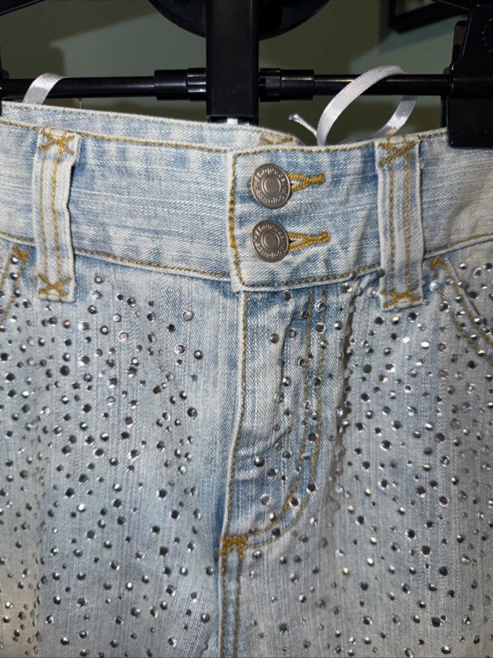 Vintage Jeanology acid-wash with Rhinestone Ankle Jeans - Women
